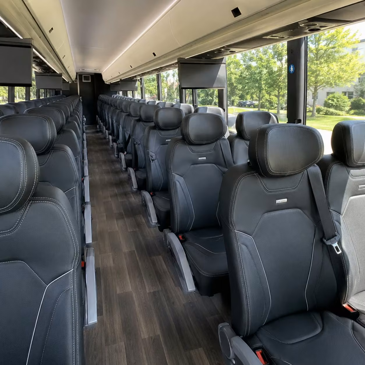 56 passenger charter bus inside